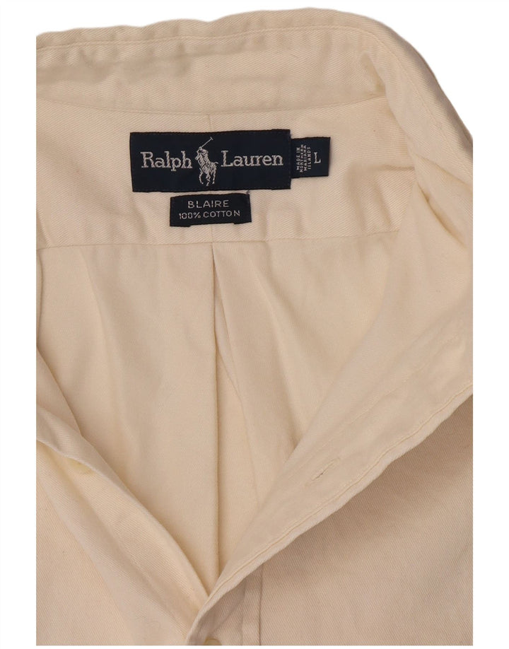 Ralph Lauren Blaire-skjorte til mænd, stor råhvid bomuld