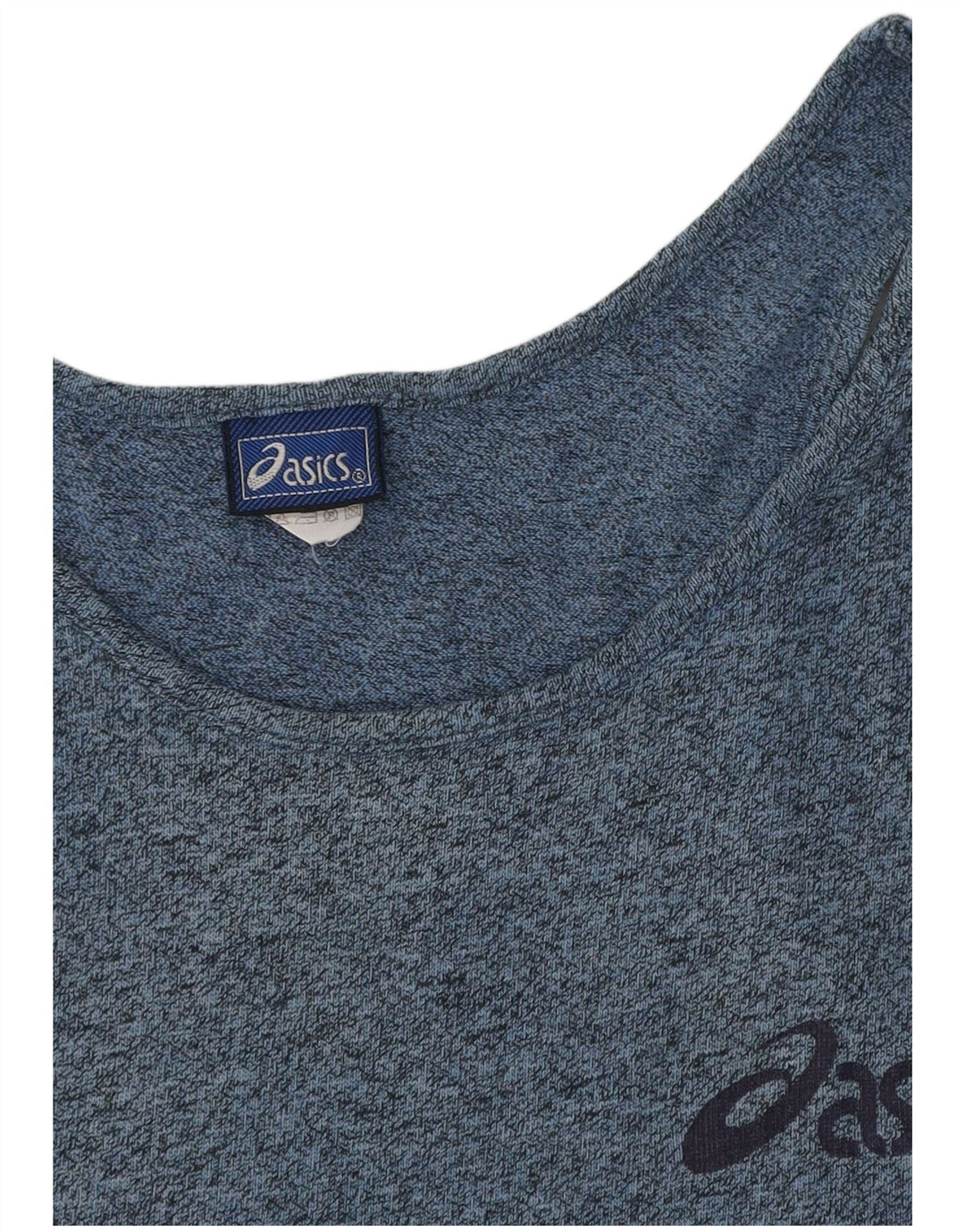 ASICS Kvinders Grafisk Vest Top UK 14 Large Blue Flecked Bomuld