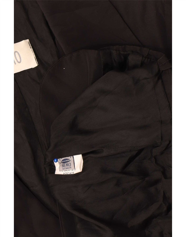 Vintage dameafgrøde 1-knap blazerjakke IT 42 Medium Black Acetate