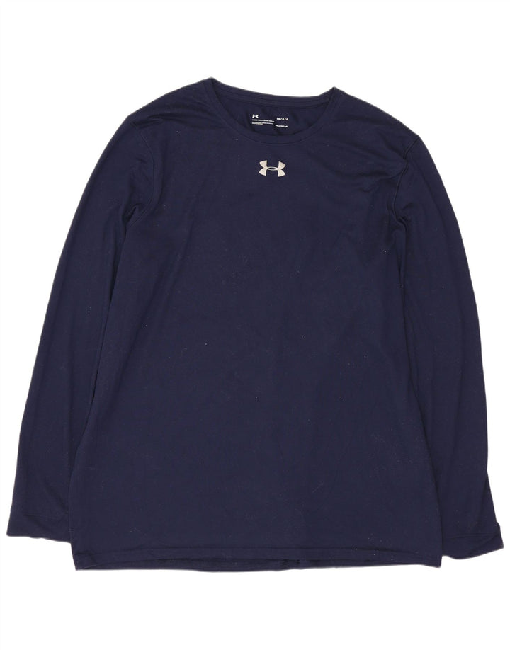 UNDER ARMOUR Herre Top Langærmet Large Navy Blue Polyester