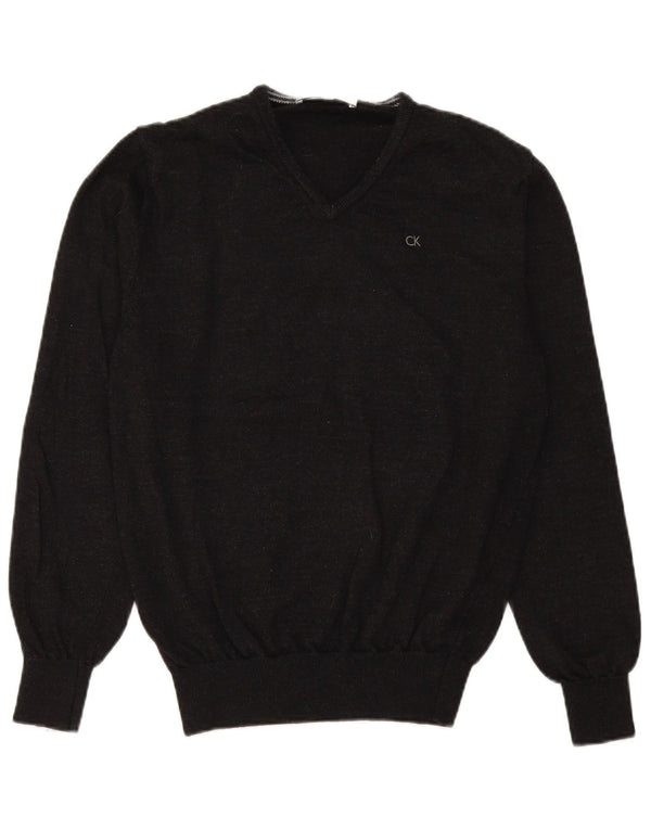 Calvin Klein Herre V-hals sweater Stor sort Merinould