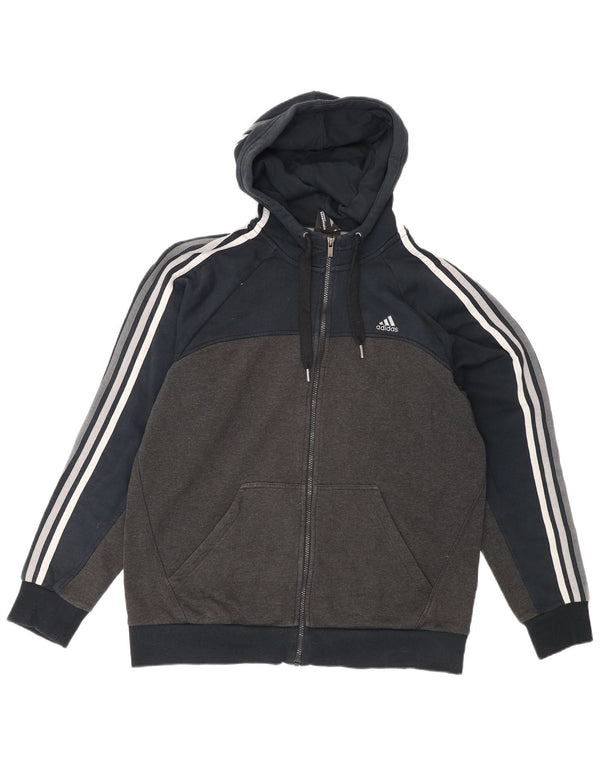Adidas Hættetrøje med lynlås til mænd Stor Grå Colourblock Bomuld
