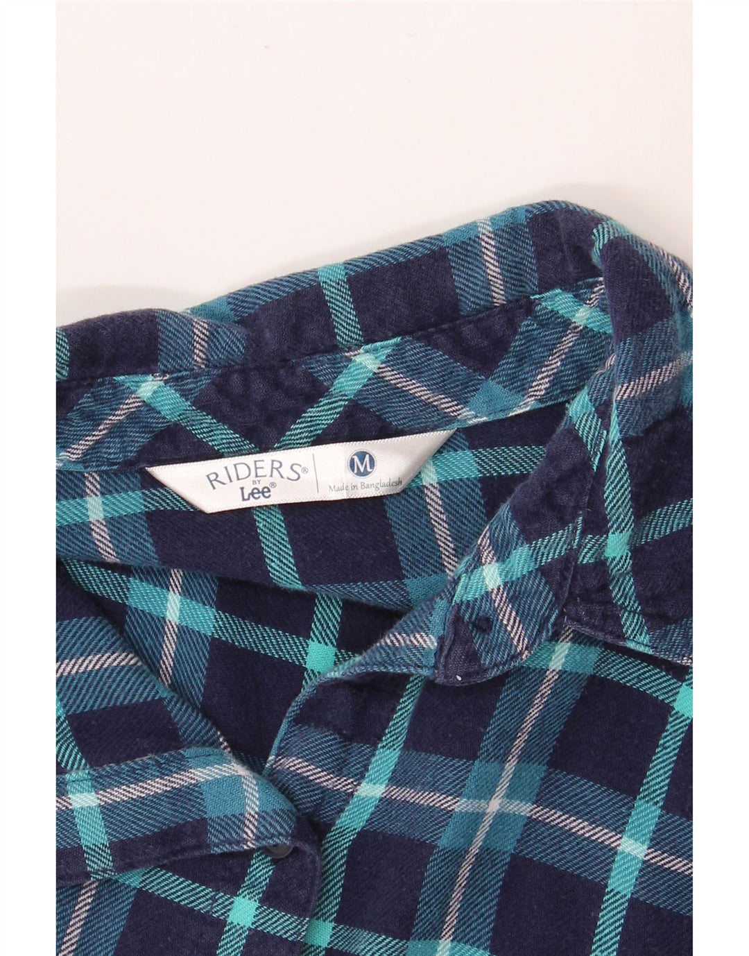 LEE Womens Riders Flannel Shirt UK 14 Medium Navy Blue Plaid