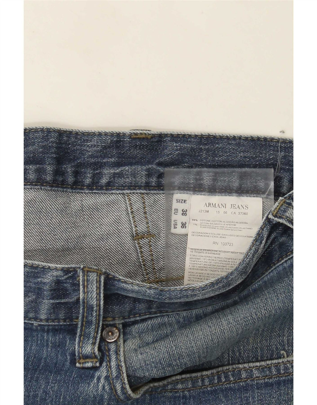 Armani Straight Jeans til mænd W36 L30 Blå Bomuld