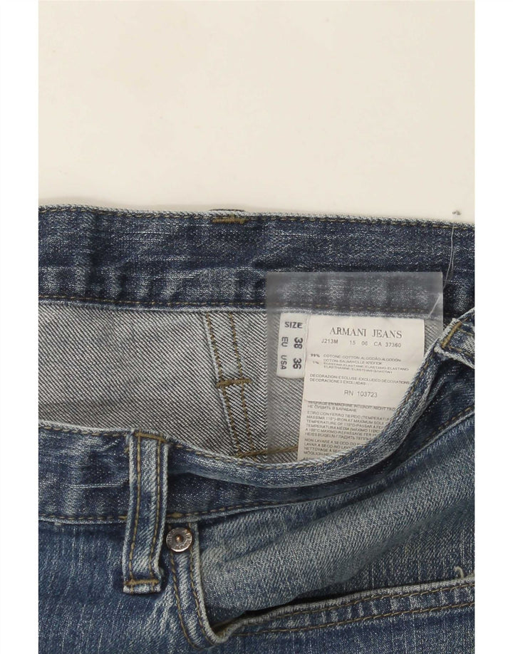 Armani Straight Jeans til mænd W36 L30 Blå Bomuld