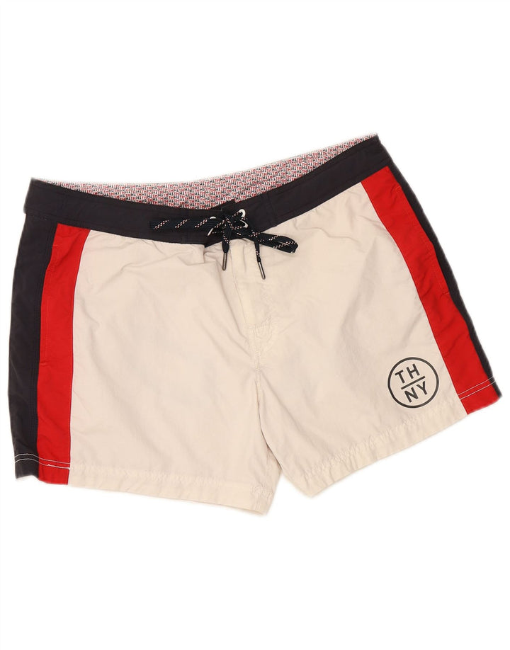 TOMMY HILFIGER Grafiske badeshorts til mænd, store off White Colourblock