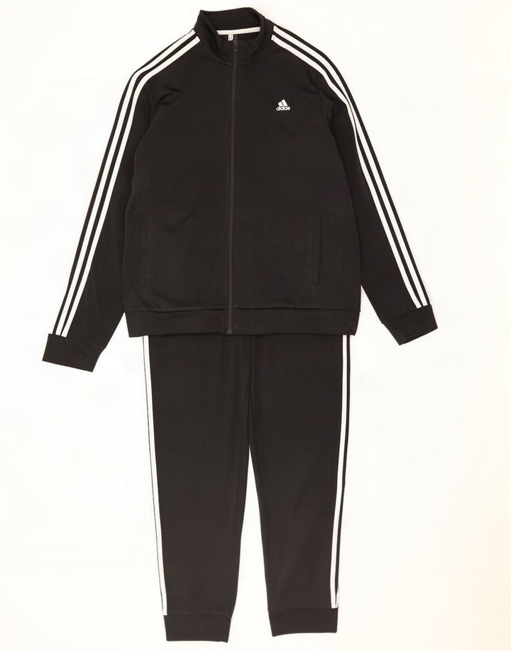 Adidas fuld træningsdragt til mænd, stor sort polyester