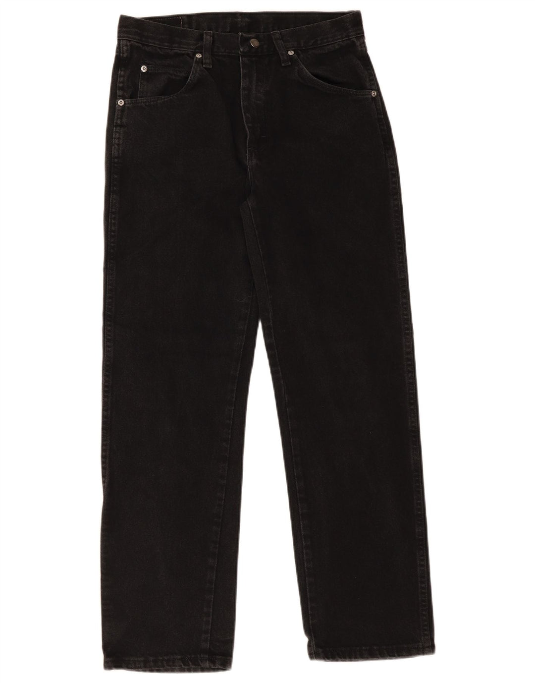 Wrangler Herre Regular Fit Straight Jeans W30 L30 Sort Bomuld