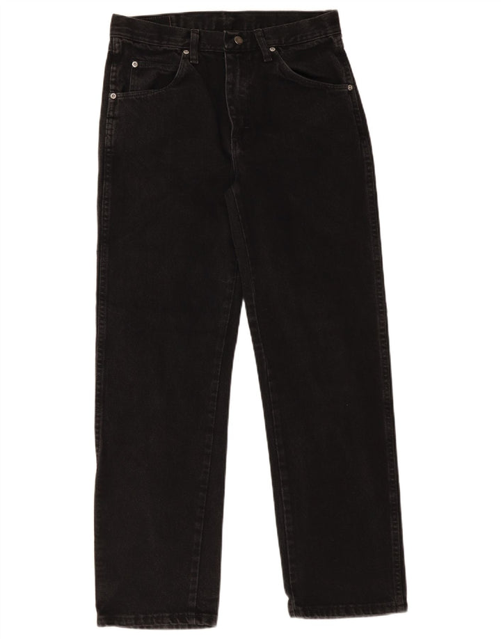 Wrangler Herre Regular Fit Straight Jeans W30 L30 Sort Bomuld