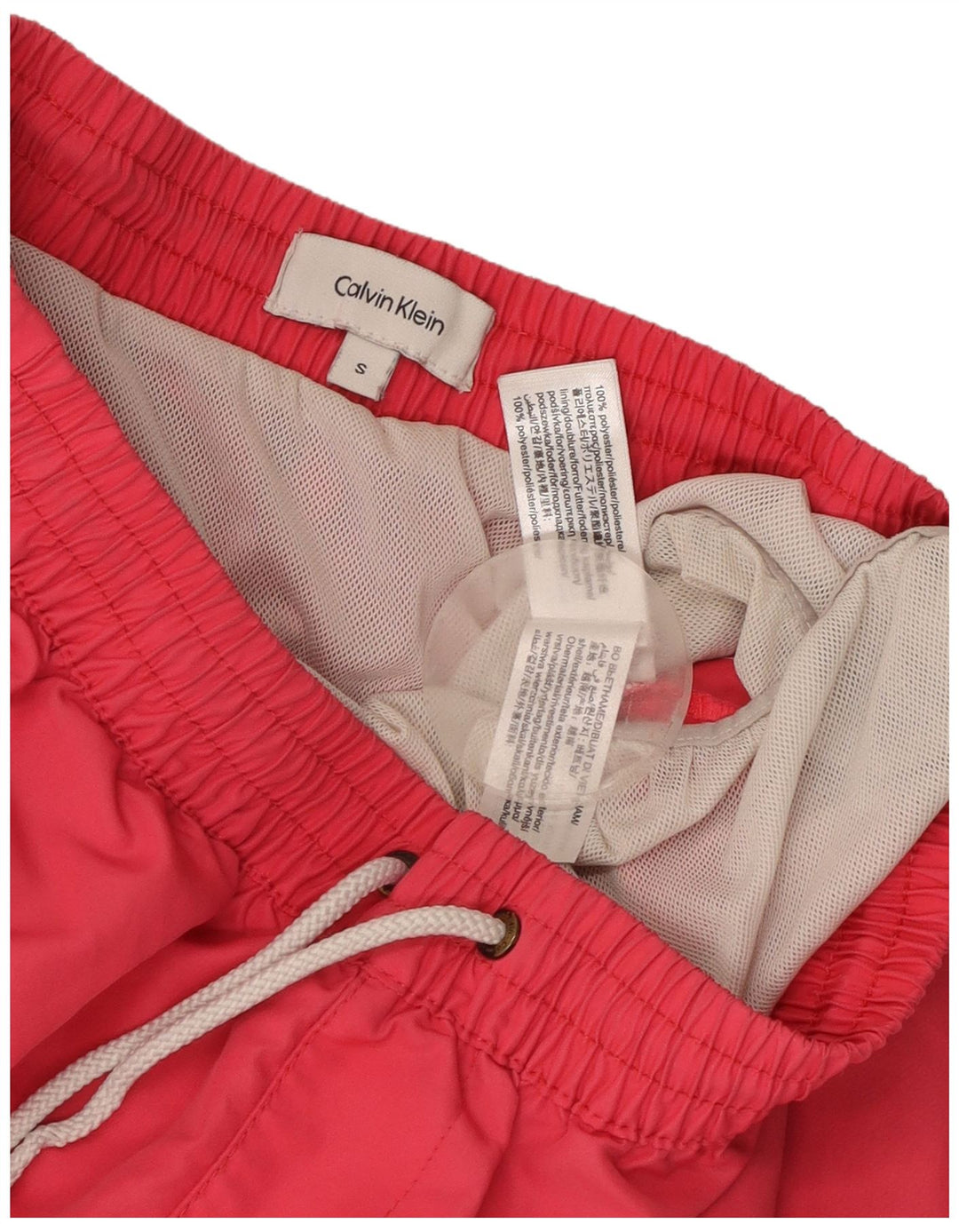 Calvin Klein Herre grafiske svømmeshorts Small Pink Colourblock Polyester