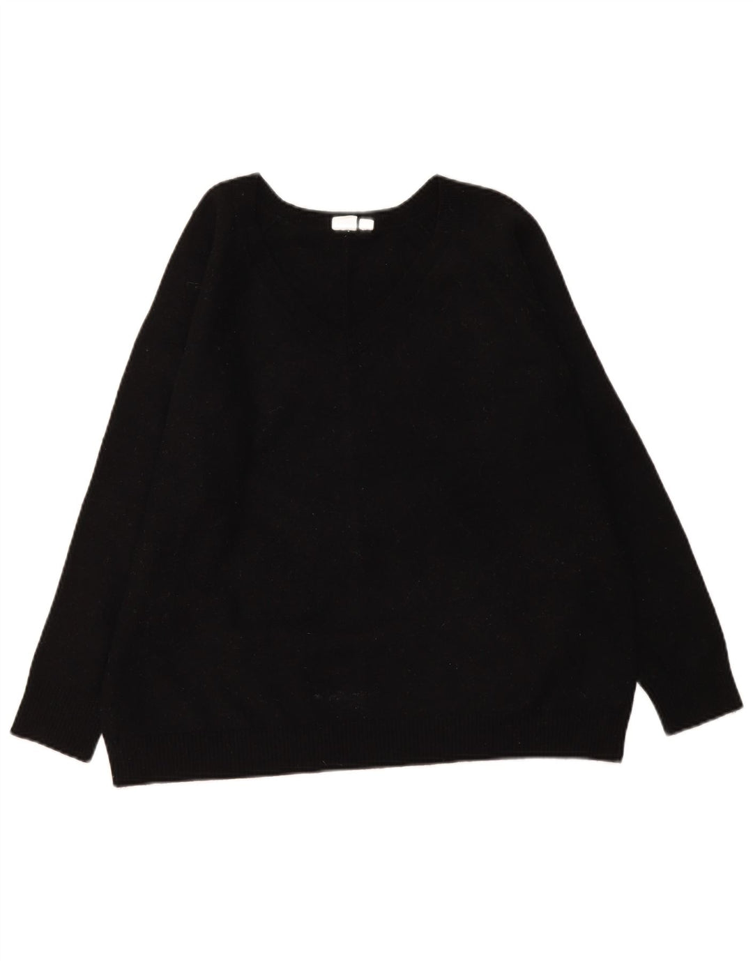 Gap Dame V-hals Jumper Sweater UK 16 Stor Sort Nylon