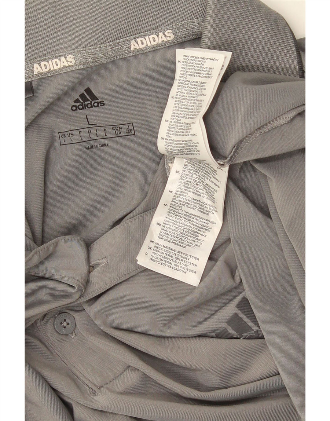 ADIDAS Poloskjorte til mænd, stor grå polyester