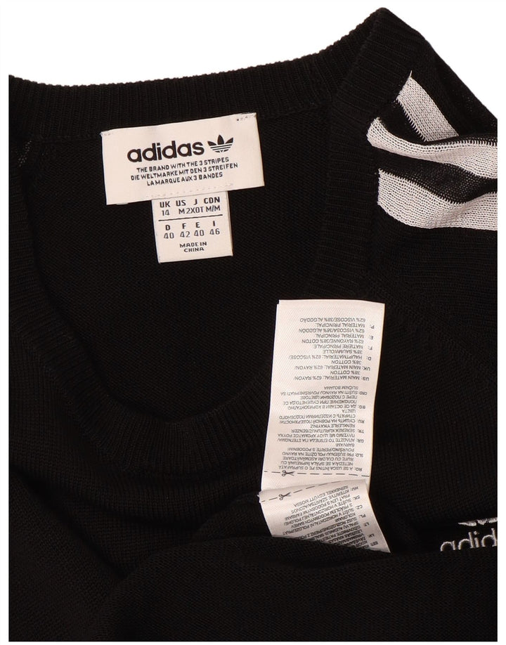ADIDAS 3/4-ærmet trøjekjole til kvinder UK 14 Medium Black Rayon