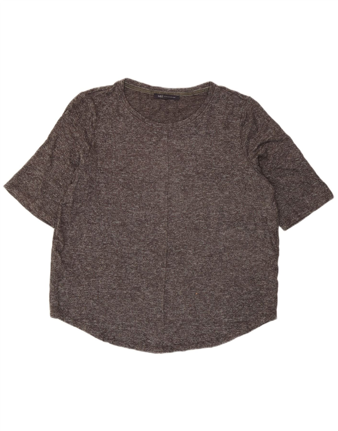 Marks & Spencer T-shirt top til kvinder UK 14 Stor grå flækket viskose