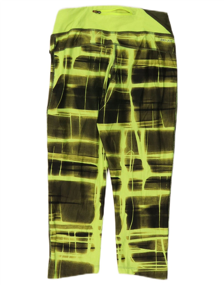 Nike Dame Dri Fit træningsdragt Bukser UK 8 Lille grøn ternet polyester