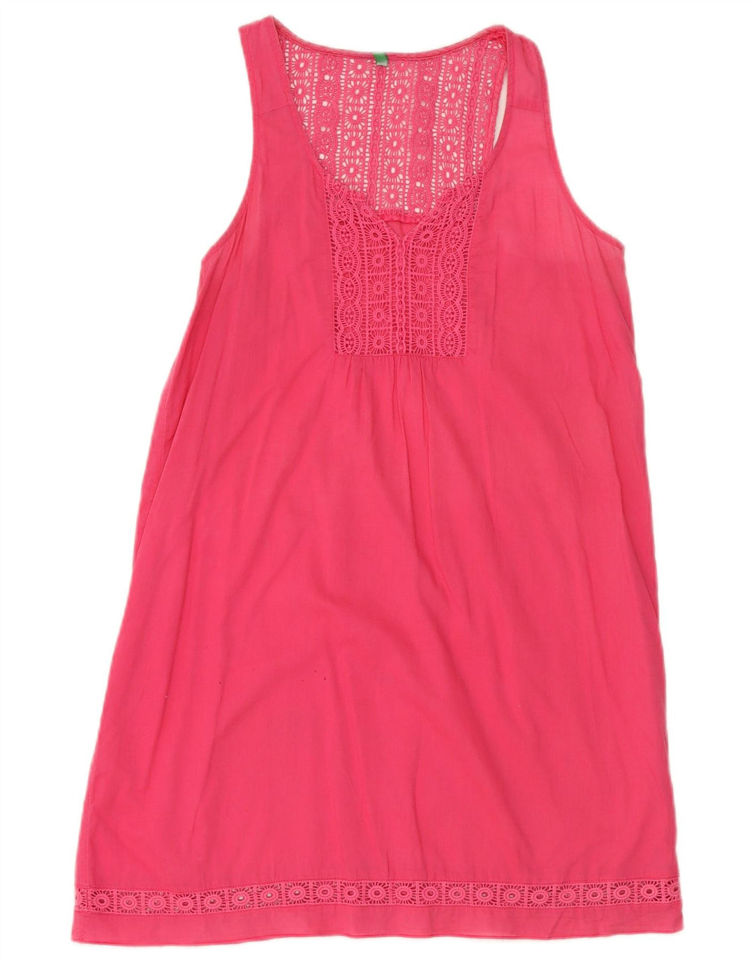 Benetton Womens Ærmeløs Shift Dress UK 12 Medium Pink