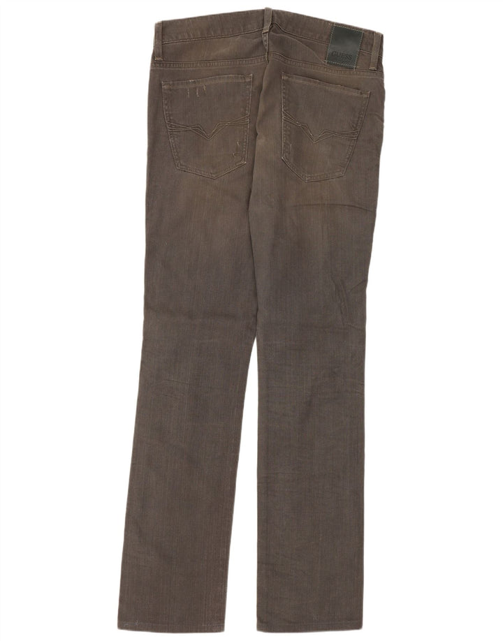 Guess Herre Distressed Straight Jeans W32 L32 Grå Bomuld