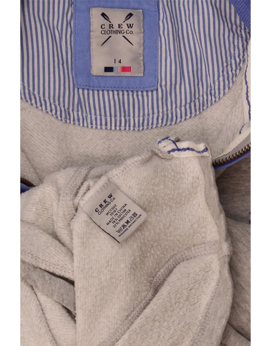 Besætningstøj Herre Zip Neck Sweatshirt Jumper UK 14 Medium Grey Flecked