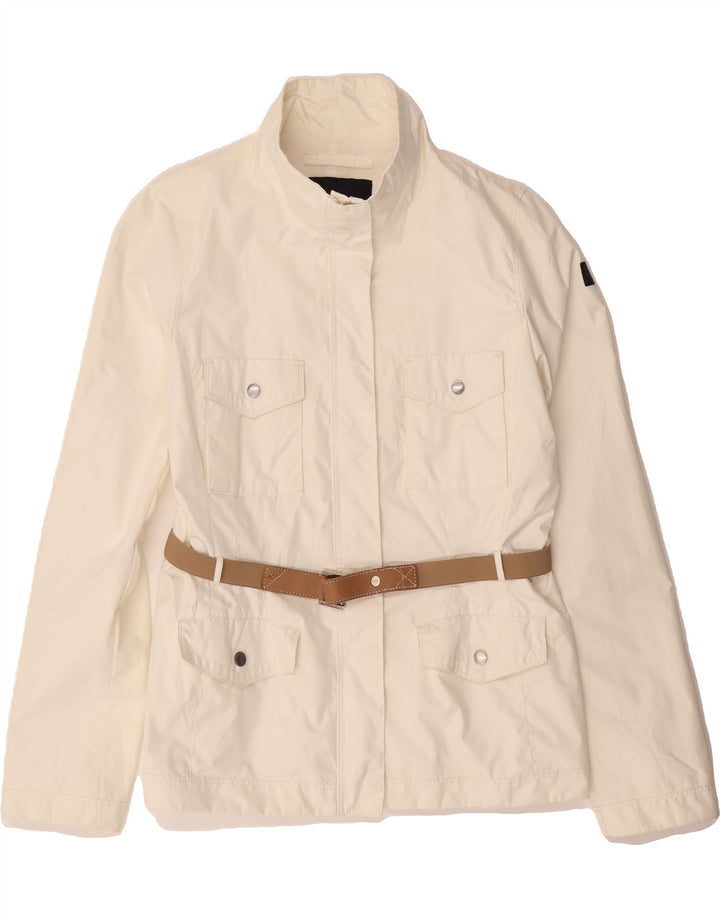 MARINA YACHTING Womens Utility Jacket IT 46 Large White Cotton Vintage Marina Yachting and Second-Hand Marina Yachting from Messina Hembry 