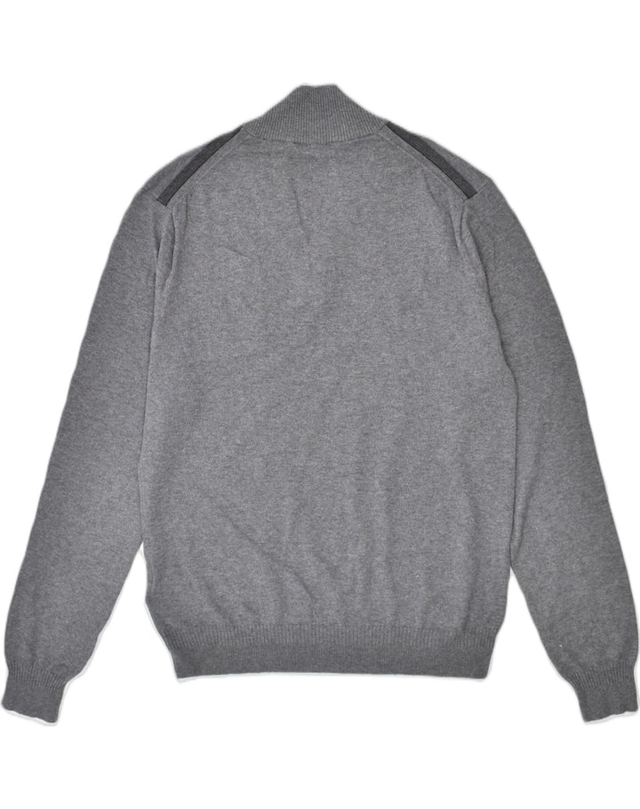 GUESS Mens Button Neck Jumper Sweater Small Grey Cotton | Vintage | Thrift | Second-Hand | Used Clothing | Messina Hembry 