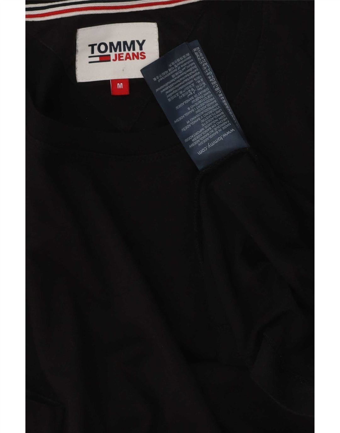 Tommy Hilfiger Herre T-Shirt Top Medium Sort Bomuld