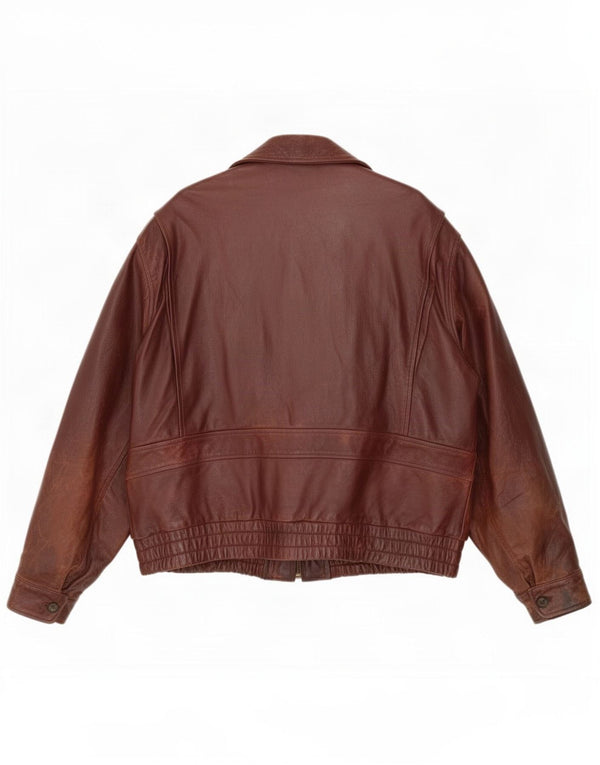 PETER KEEN Herre Læderjakke IT 52 XL Brun