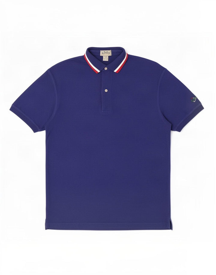 Izod herre poloshirt mellemblå stribet bomuld