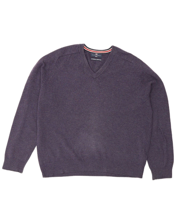 Marks & Spencer Herre Blue Harbor V-hals sweater Medium Lilla