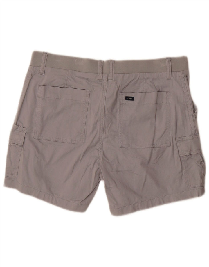 Lee Womens Mid Rise Regular Fit Cargo Shorts US 12 Large W34 Grey