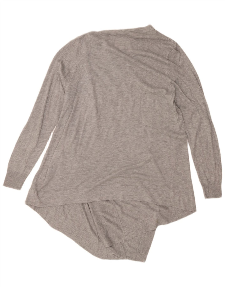 Marks & Spencer Dame Asymmetrisk V-hals Jumper Sweater UK 14 Medium Grey