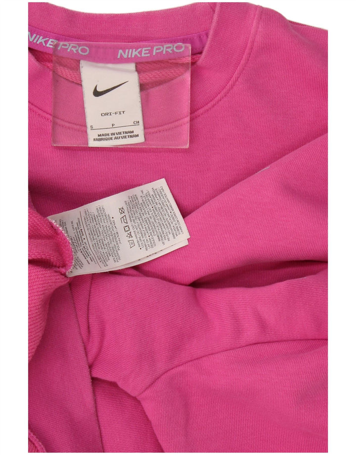 Nike Dame Grafisk Oversized Sweatshirt Jumper UK 10 Small Pink Bomuld
