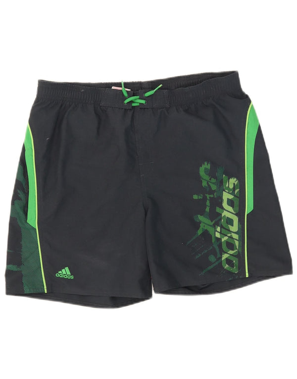 Adidas drenge grafiske badeshorts 15-16 år Sort Colourblock