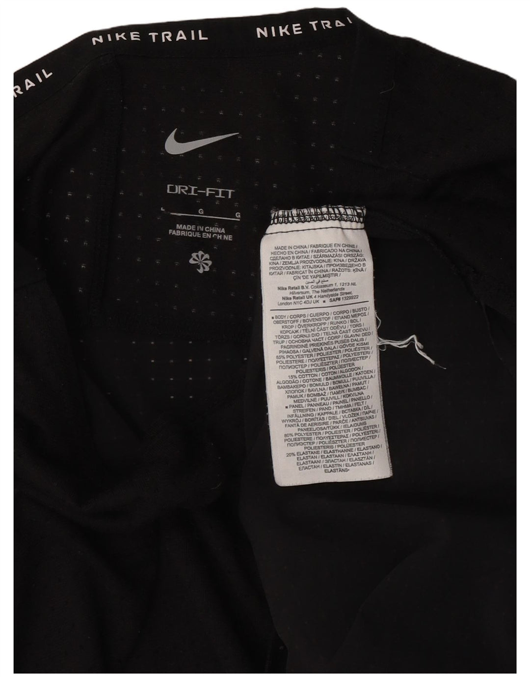 Nike Herre Dri Fit T-shirt Top Stor sort polyester