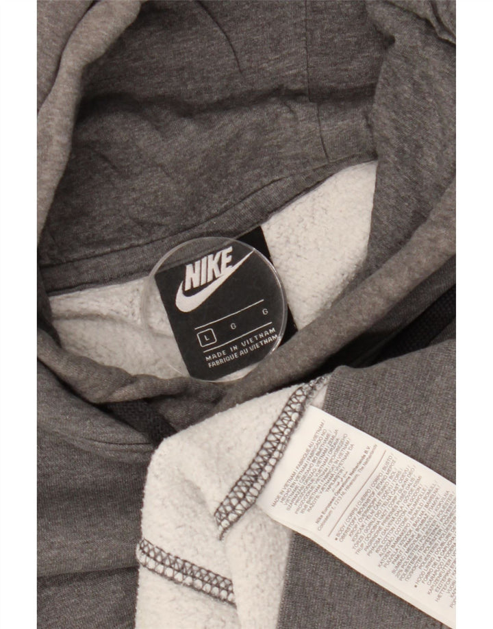 NIKE hættetrøje til mænd, stor grå flækket bomuld