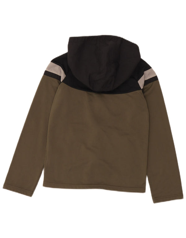 Nike hættetrøje med lynlås til piger 12-13 år Large Khaki Colourblock Polyester