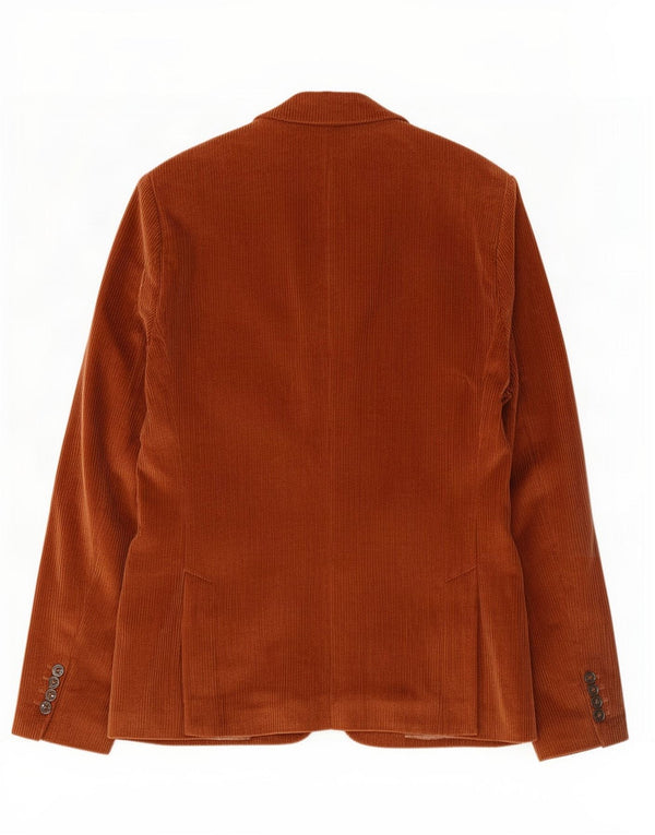 Zara Herre 2-knaps fløjlsjakke blazerjakke EU 54 XL Brun bomuld