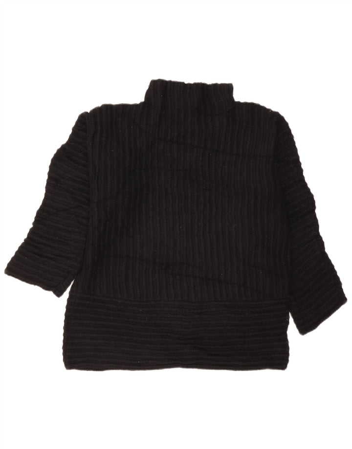 DKNY Dame Oversized Turtle Neck Jumper Sweater UK 10 Small Black