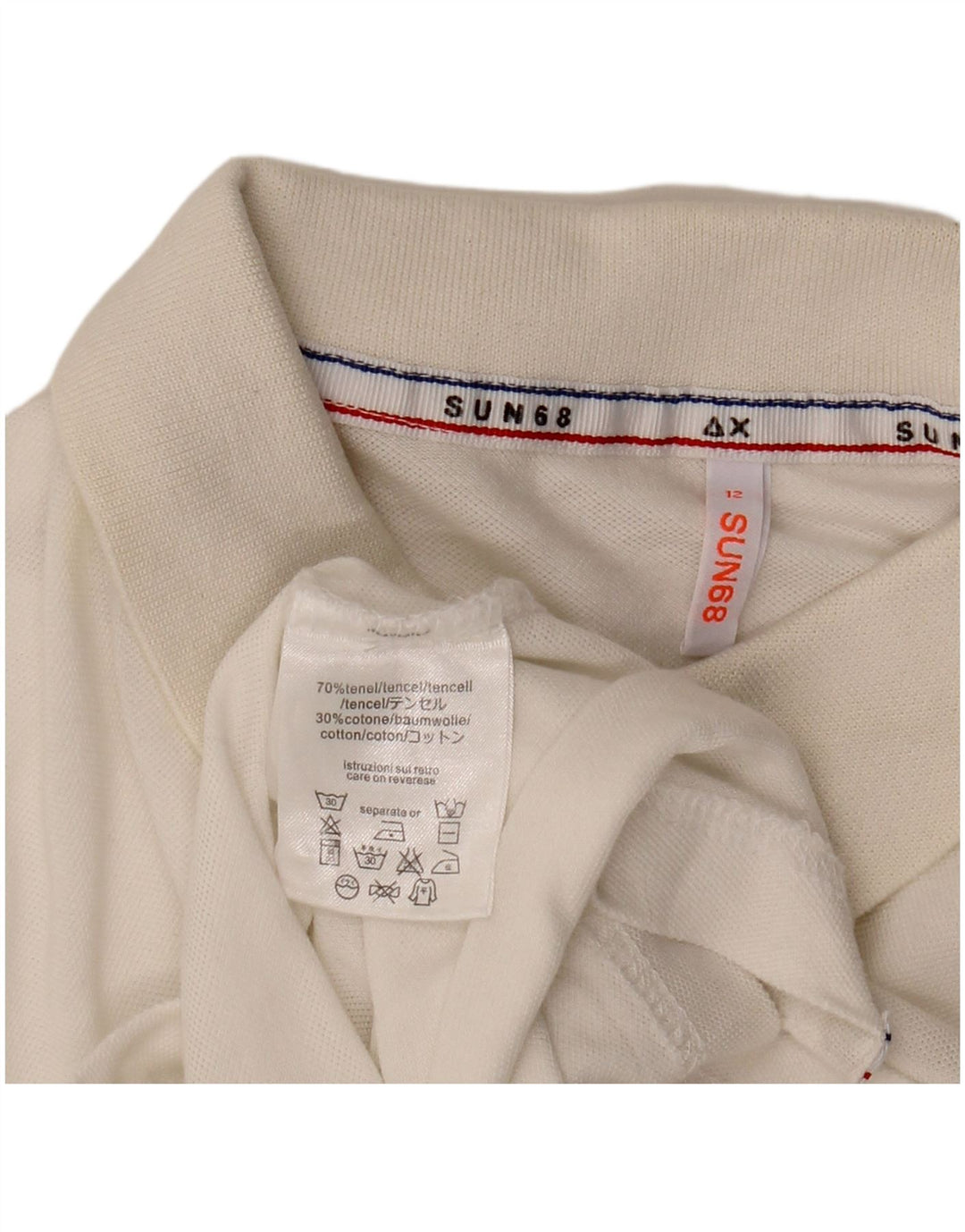 Sun68 Boys Polo Shirt 11-12 År Hvid Tencel