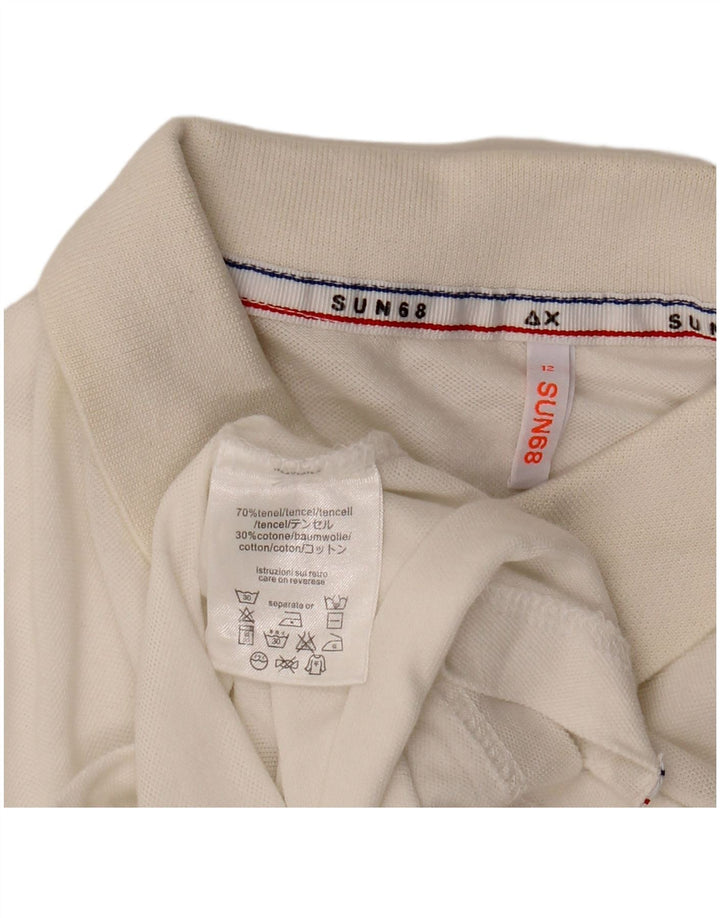 Sun68 Boys Polo Shirt 11-12 År Hvid Tencel