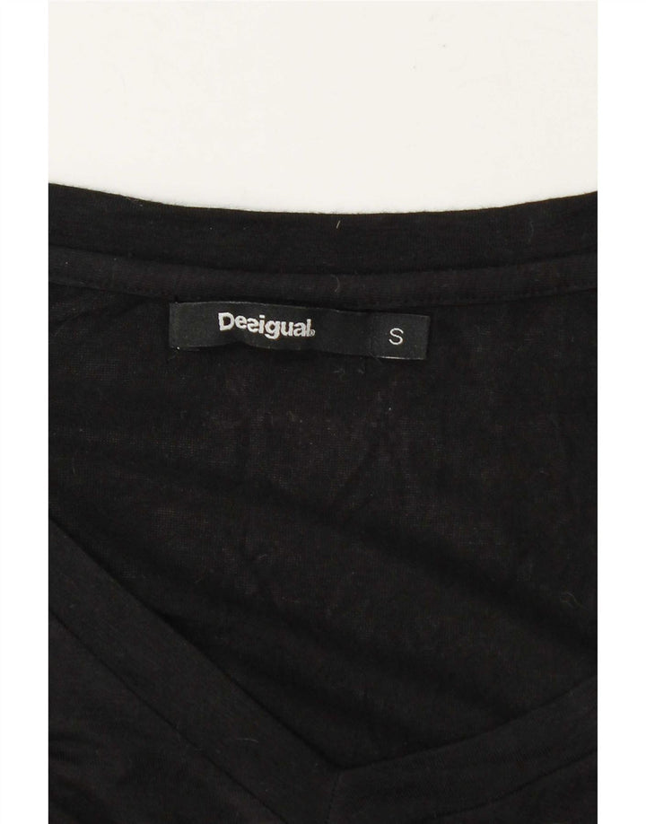 Desigual Dame Top Langærmet UK 10 Small Black Floral