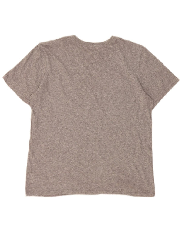 Nike Herre Athletic Cut Grafisk T-Shirt Top Medium Grey Flecked Bomuld