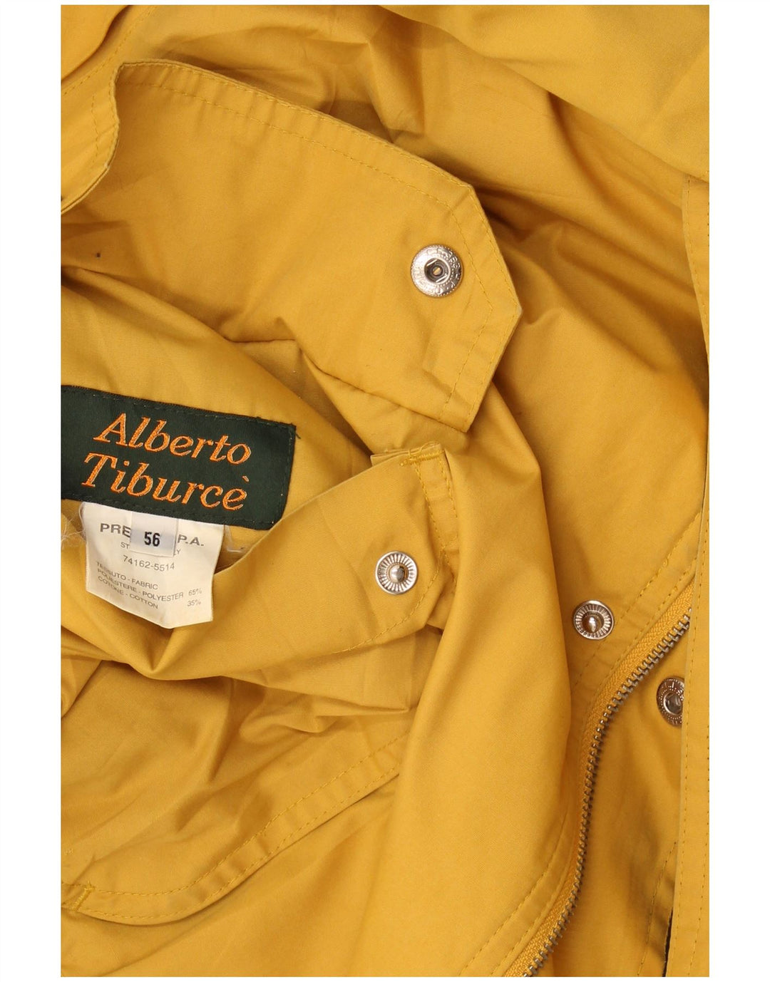 Vintage Herre Utility Jacket IT 56 3XL Gul Polyester