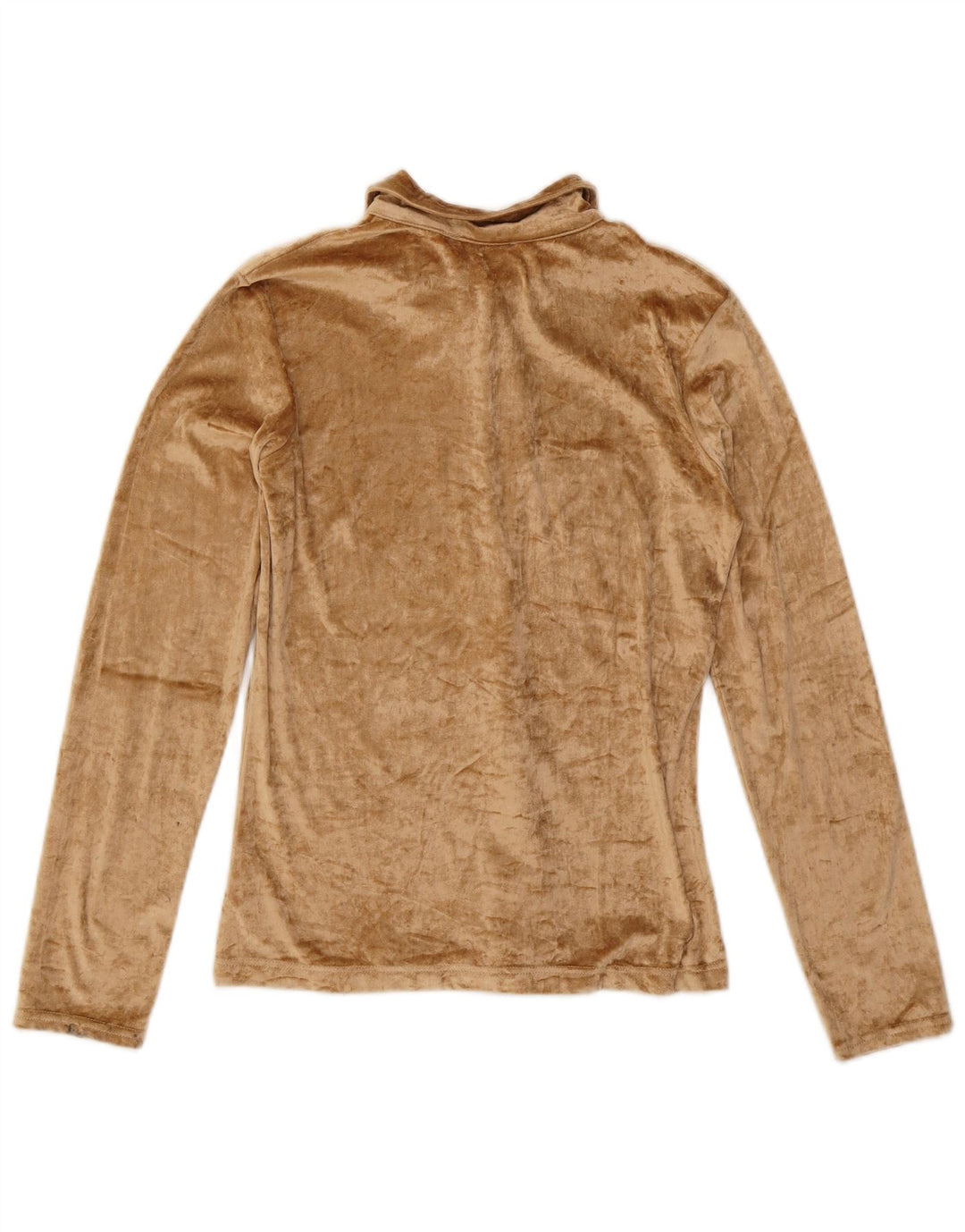 SQUAW Dame Velour Skjorte Bluse UK 12 Medium Beige Akryl