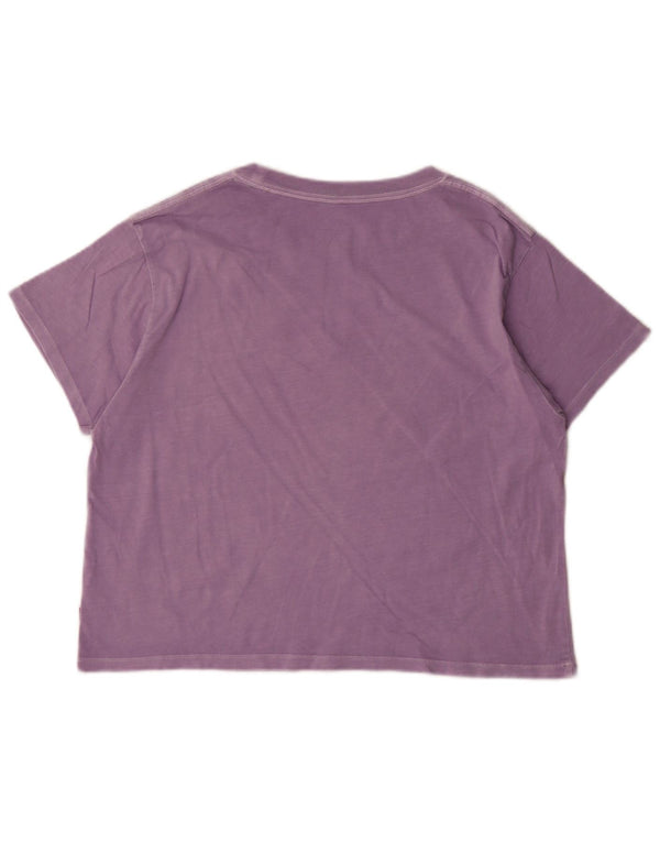 Levi's Dame Oversized grafisk T-shirt Top UK 10 Lille Lilla Bomuld