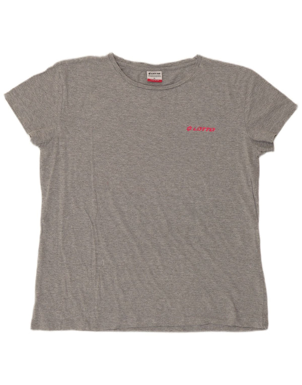 Lotto Dame T-Shirt Top UK 18 XL Grå Flecked Bomuld