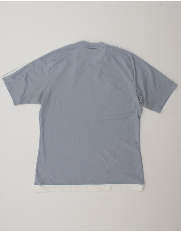 Adidas Herre T-Shirt Top Medium Blue Colourblock Polyester