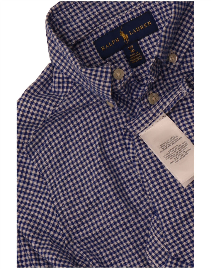 Ralph Lauren drengeskjorte 7-8 år lille blå Gingham bomuld