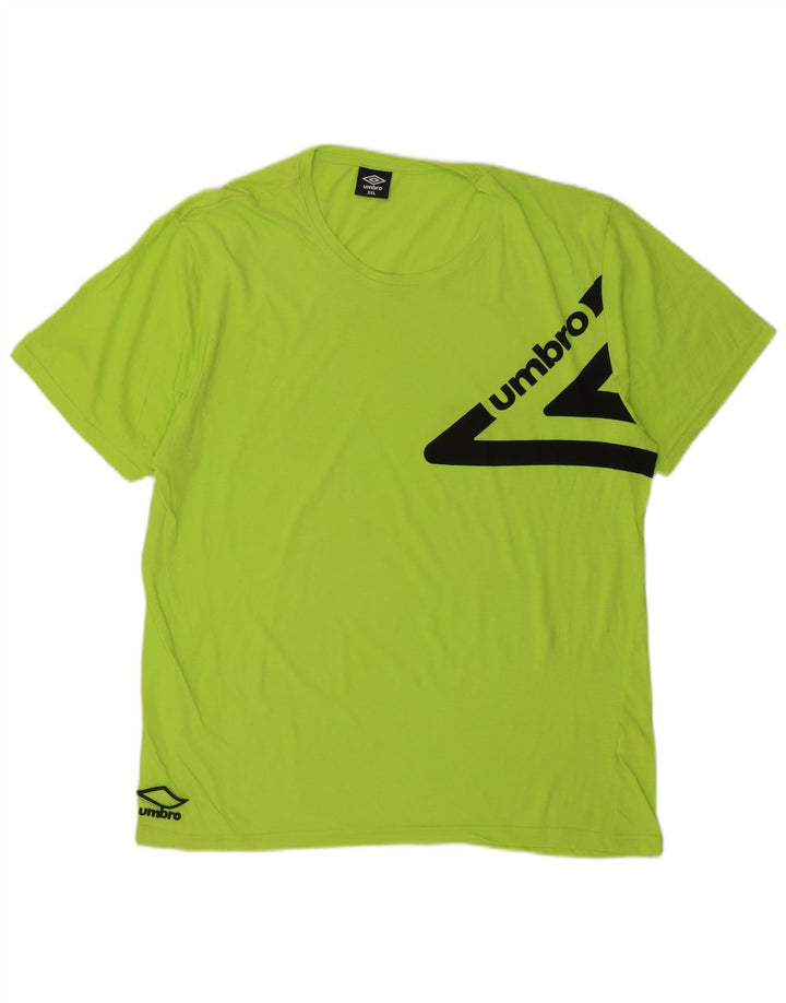 Umbro Herre Grafisk T-Shirt Top 2XL Grøn Bomuld