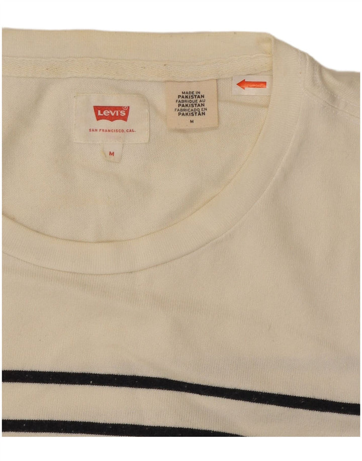 Levi's Herre Top Langærmet Medium Hvid Stribet Bomuld