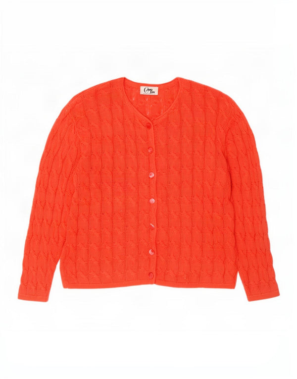 Vintage dame cardigan sweater UK 14 Medium Rød Bomuld